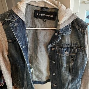 Express hoodie and jean jacket